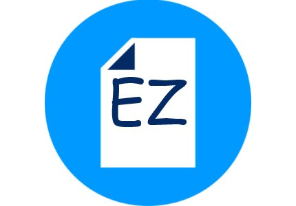 Ezidox logo. "EZ" on a white paper in a light blue circle. 